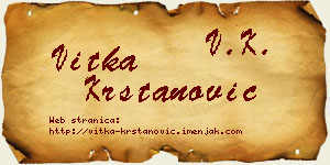 Vitka Krstanović vizit kartica